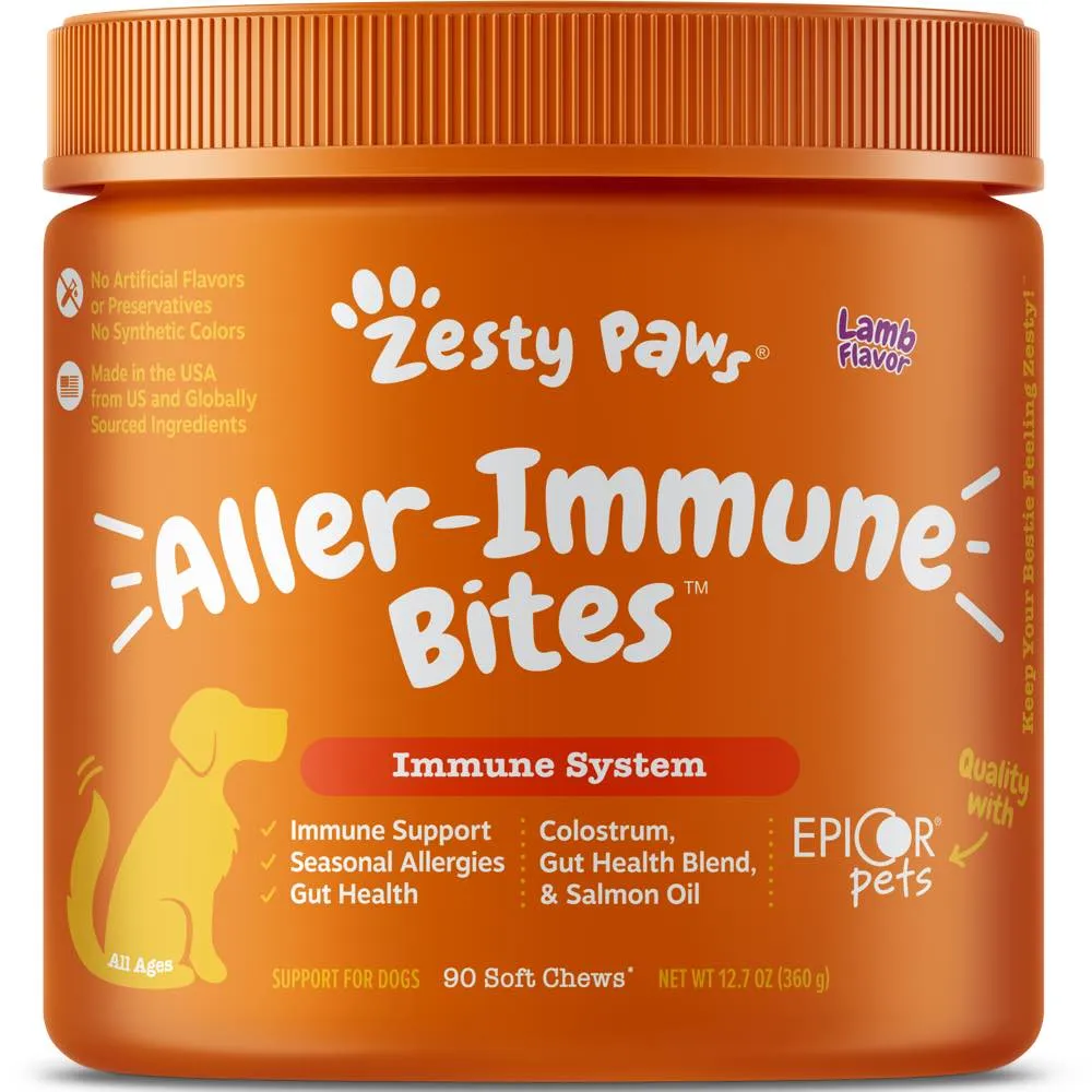 10% OFF: Zesty Paws Aller-Immune Bites Lamb Flavor Dog Supplement Chews 90ct