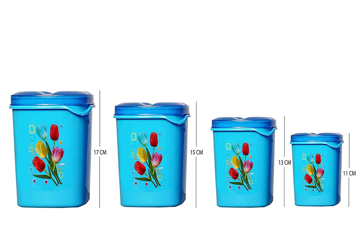 2239 Container Set For Kitchen Storage Airtight & Food Grade Plastic (Pack of 4) (3000ml,1500ml,1000ml,500ml)