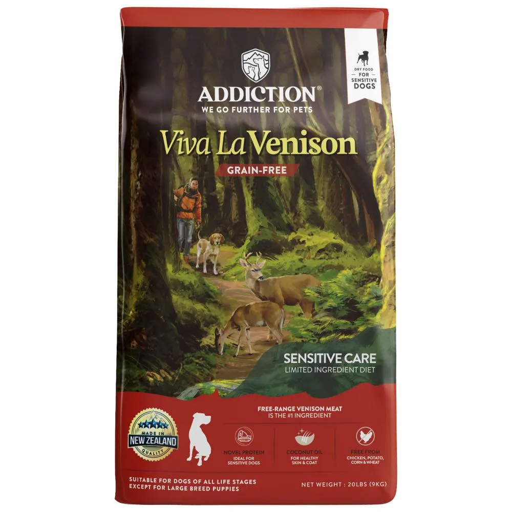 25% OFF/BUNDLE DEAL: Addiction Viva La Venison Grain Free Dry Dog Food