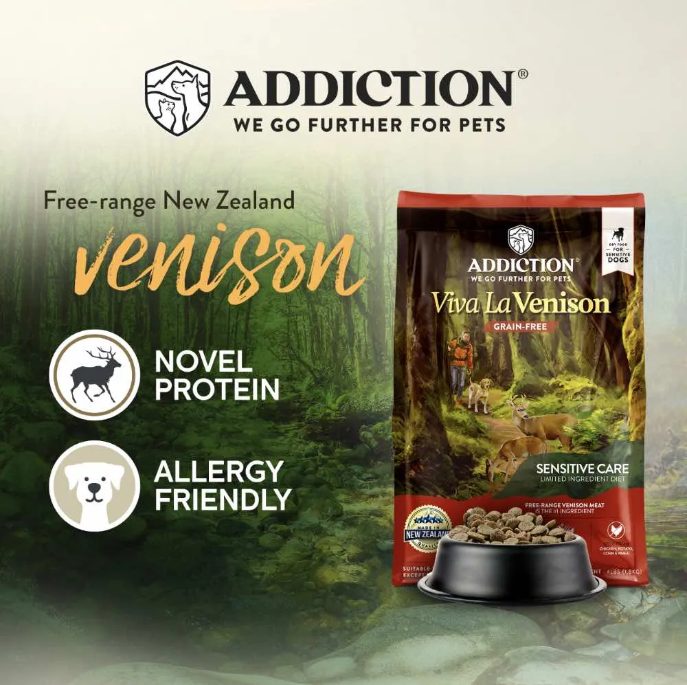 25% OFF/BUNDLE DEAL: Addiction Viva La Venison Grain Free Dry Dog Food