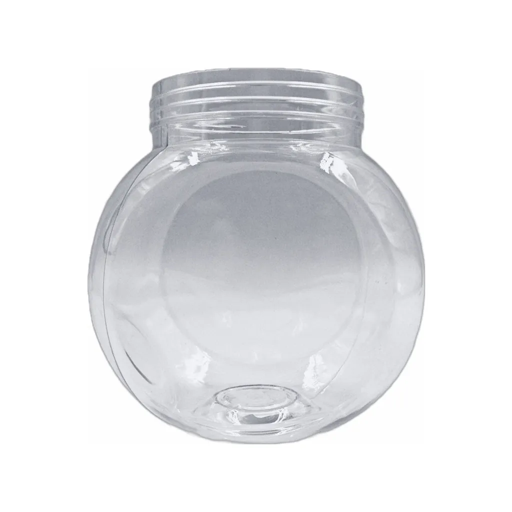 2kg PET Plastic Storage Jar Round Clear 2L