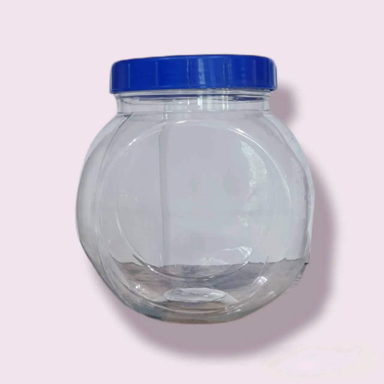 2kg PET Plastic Storage Jar Round Clear 2L