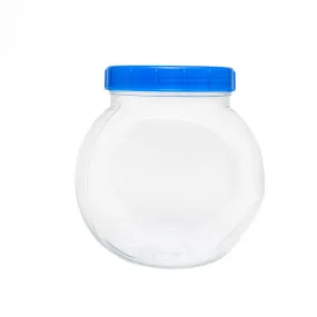 2kg PET Plastic Storage Jar Round Clear 2L