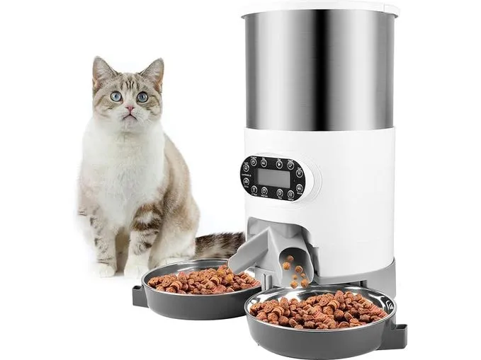 4.5L Stainless Steel Double Meal Automatic Feeder