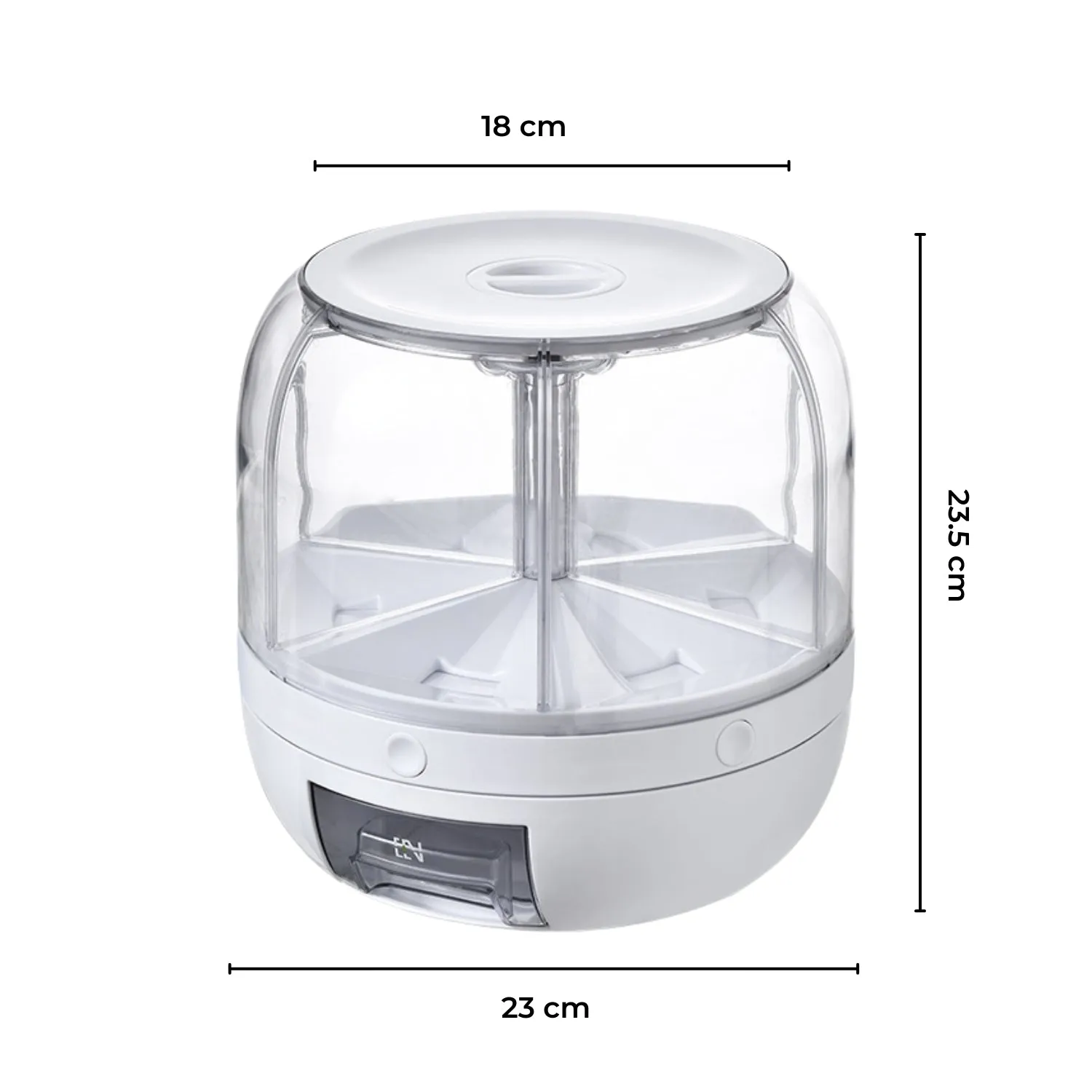 6 in 1 Rotating Grain Dispenser with Lid, 10KG Capacity, GOMINIMO