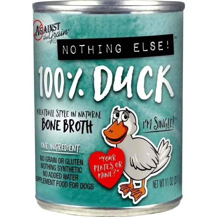 Against the Grain Nothing Else One Ingredient Duck Dog Food 11-oz, case of 12