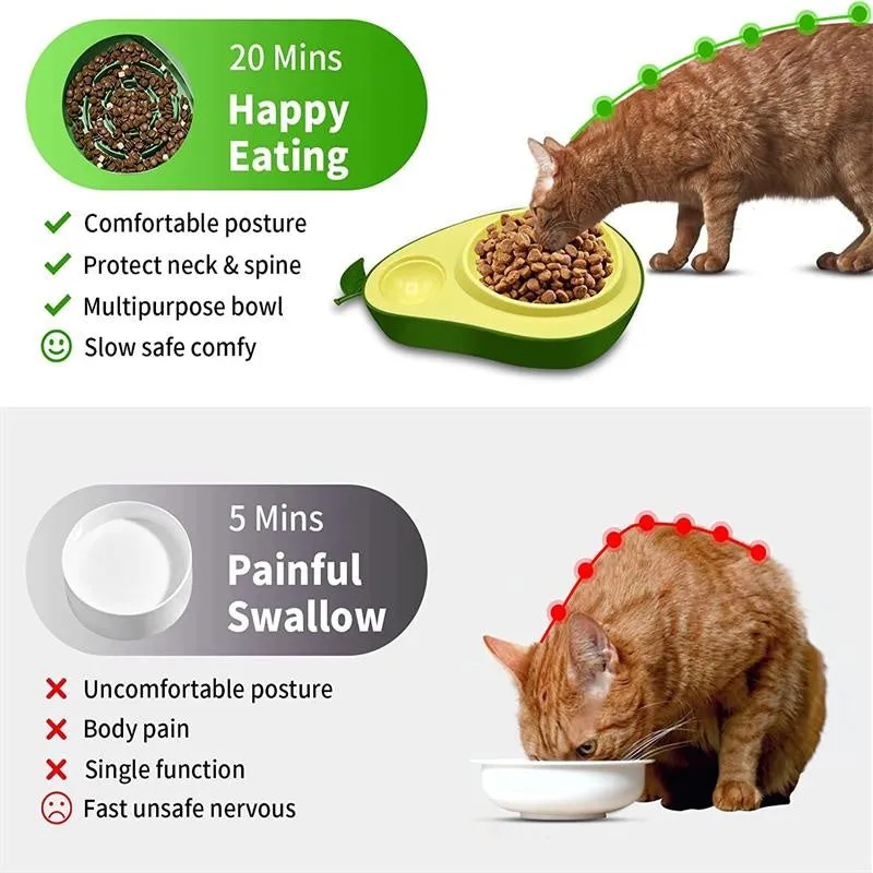 Automatic Drinking Water Bottle Pet Feeder Avocado Shape Kitten Slow Food Feeding Bowl Small / Automatic Drinking Water Bottle Pet Feeder Avocado Shape Kitten Slow Food Feeding Bowl Small Pets Feeder