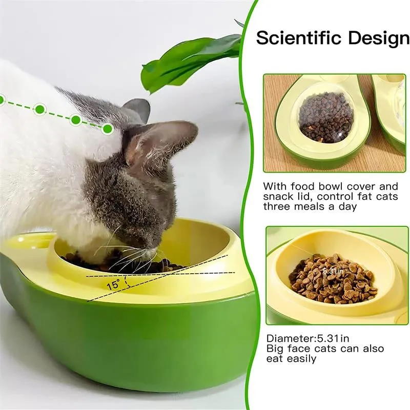 Automatic Drinking Water Bottle Pet Feeder Avocado Shape Kitten Slow Food Feeding Bowl Small / Automatic Drinking Water Bottle Pet Feeder Avocado Shape Kitten Slow Food Feeding Bowl Small Pets Feeder