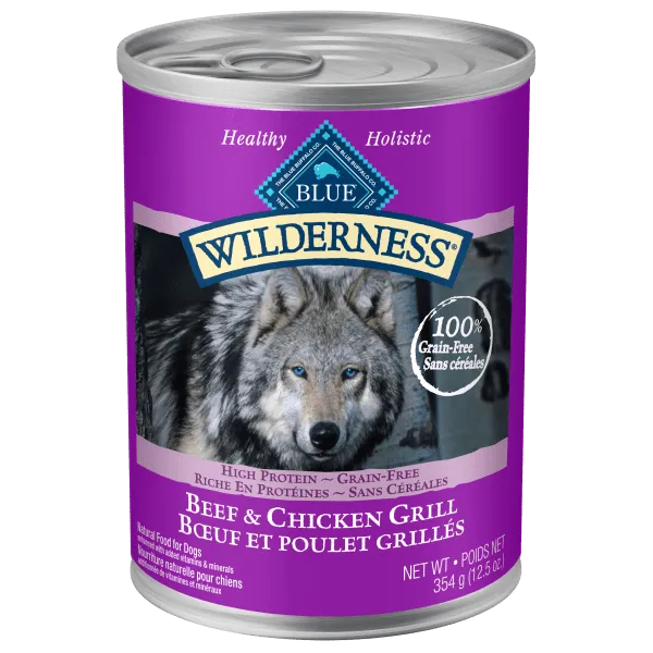 BLUE Wilderness Grain Free Beef & Chicken Grill Canned Dog Food