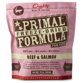 'BUNDLE DEAL': Primal Freeze Dried Feline Beef & Salmon Formula Cat Food 14oz