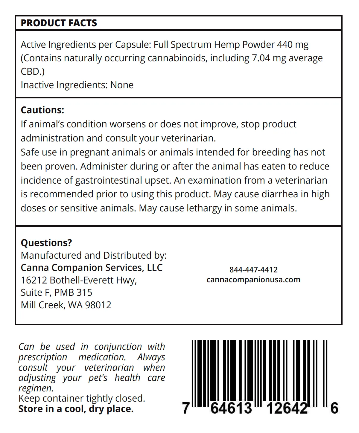 Canna Companion™ Hemp Supplement for Large Dogs 60ct - Extra Strength with NEUROLOGICAL SUPPORT