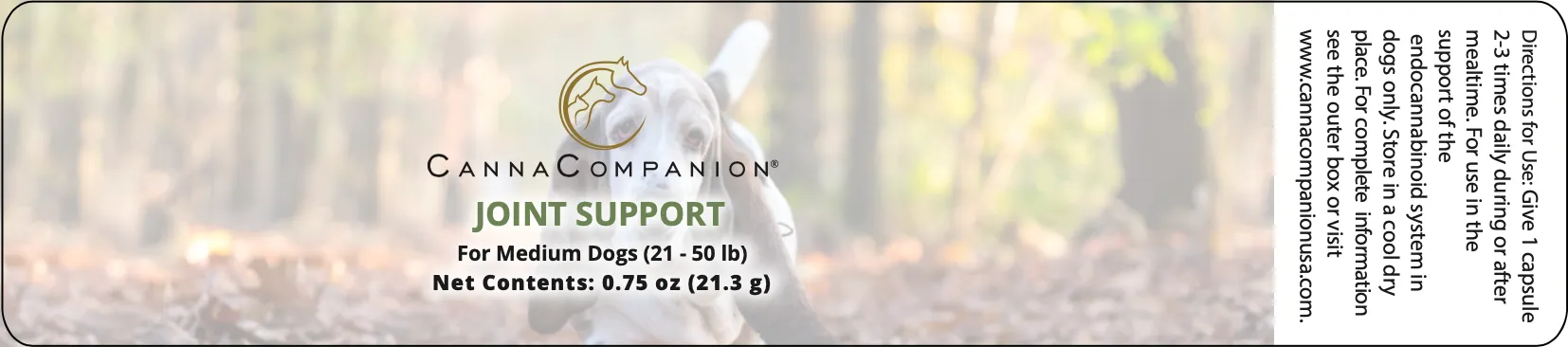 Canna Companion™ Hemp Supplement for Medium Dogs Regular Strength with additional CBDs to support joint health