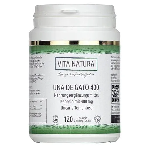 Cats Claw, Uncaria tomentosa, UNA DE GATO 400 mg capsules