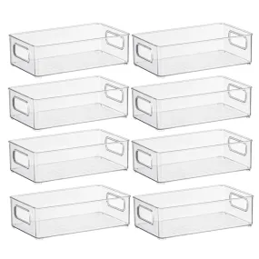 Clear Pull-Out Fridge Storage Containers Set of 8 - GOMINIMO