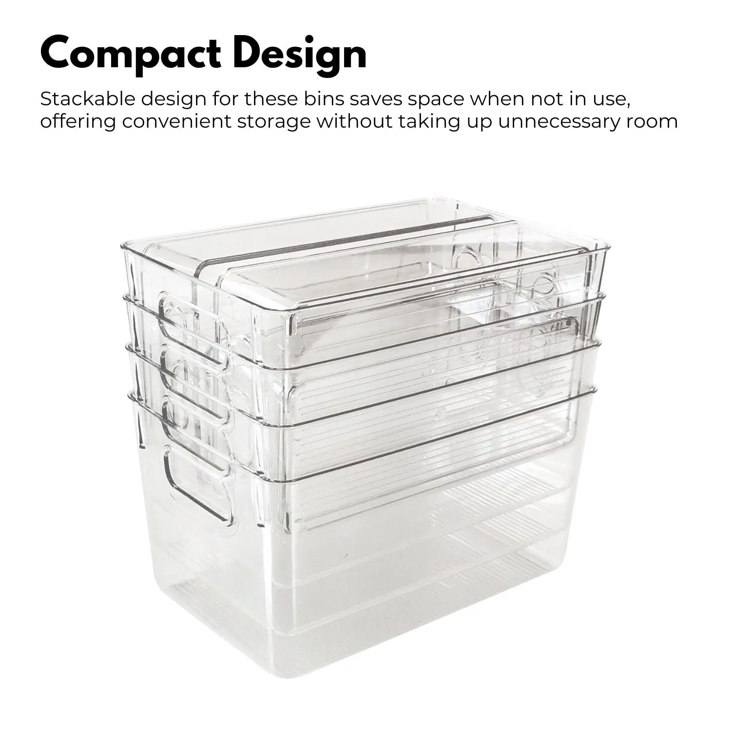 Clear Pull-Out Fridge Storage Containers Set of 8 - GOMINIMO