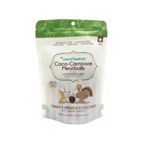 Coco-Carnivore Freeze Dried Meatballs for Dogs & Cats - Turkey, Spinach & Coconut