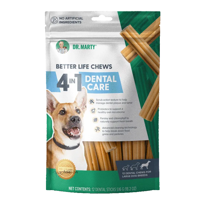 DR. MARTY Better Life Chews 4-in-1 Dental Care Dog Treats