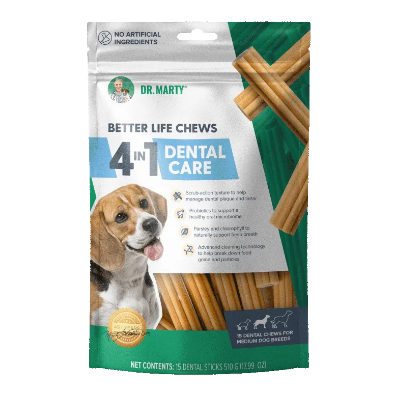 DR. MARTY Better Life Chews 4-in-1 Dental Care Dog Treats