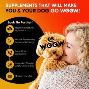 DR WOOW Wild Caught Salmon Flavo Soft Chew Skin & Coat Supplement for Dogs, 90 Count