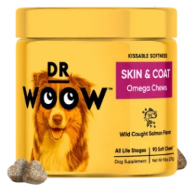 DR WOOW Wild Caught Salmon Flavo Soft Chew Skin & Coat Supplement for Dogs, 90 Count