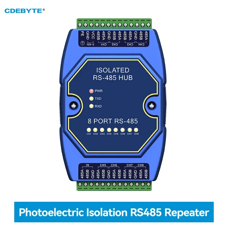 EBYTE E810-R18 Photoelectric Isolation Industrial DC9-40V 8-way Cache RS485 Hubs ESD Protection Power and Signal Isolation