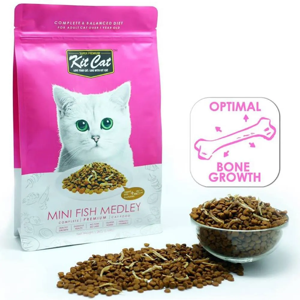 FREE TREATS: Kit Cat Mini Fish Medley Cuisine Dry Cat Food