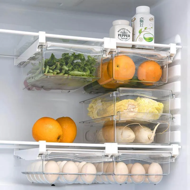 Fridge Organizer Under Shelf Drawer Box