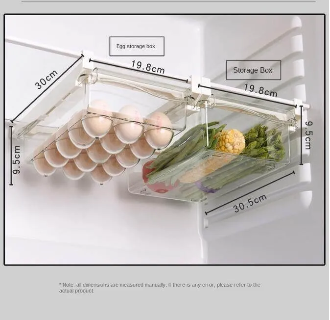 Fridge Organizer Under Shelf Drawer Box