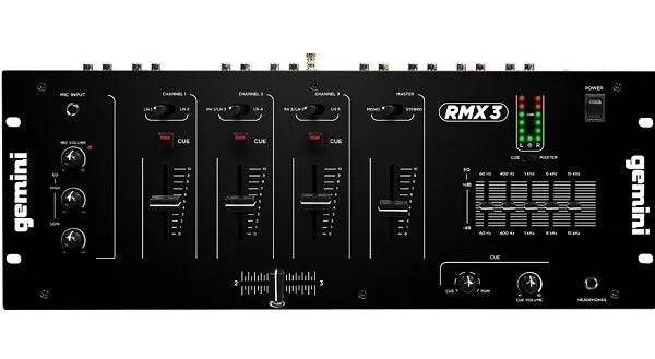 Gemini RMX3 Professional 3-Channel 19-inch DJ Mixer