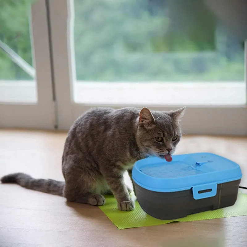 Goofy Tails 6 Litre Cat H2O Micro USB Powered Water Fountain (Blue/Grey)