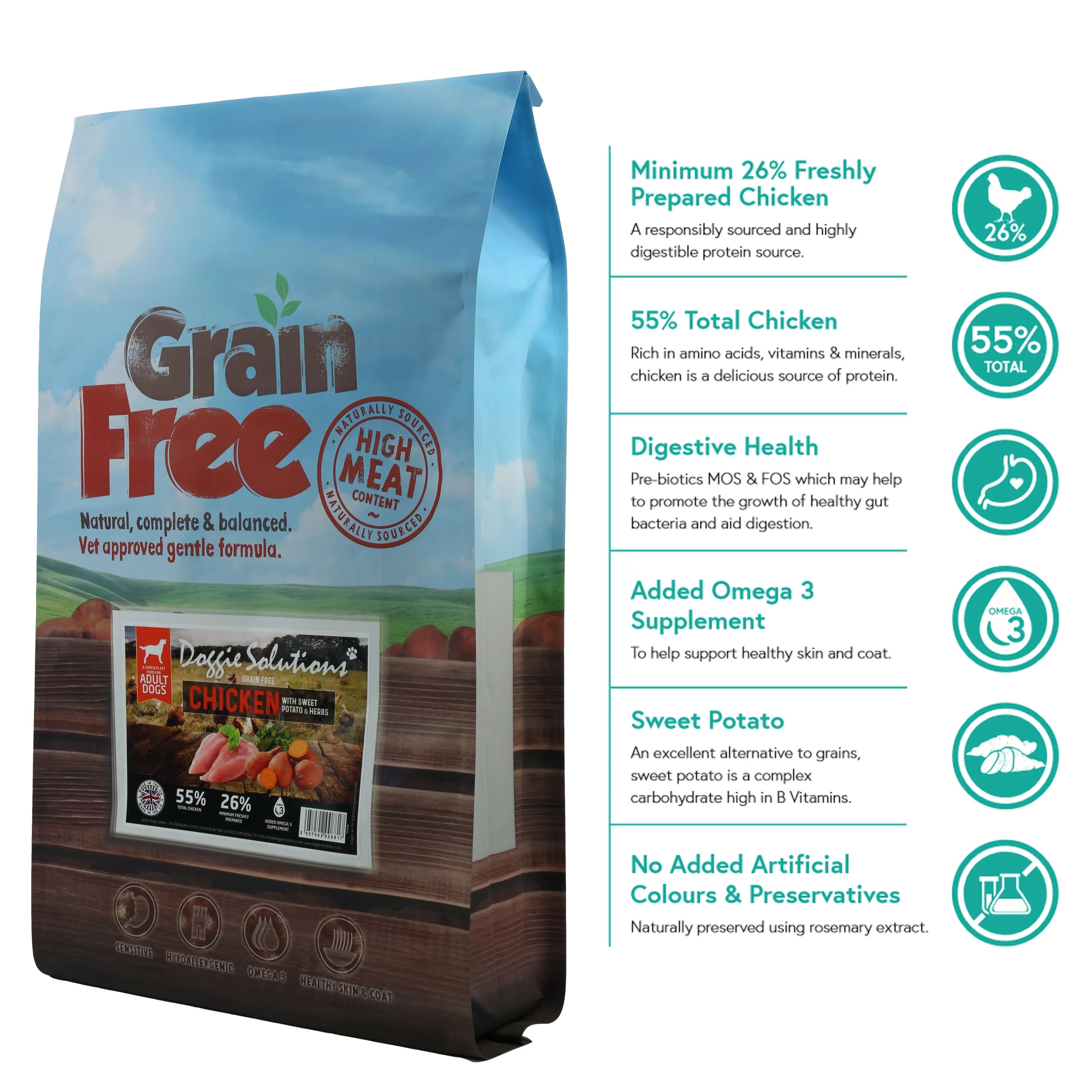 Grain Free Dog Food - Chicken with Sweet Potato & Herbs