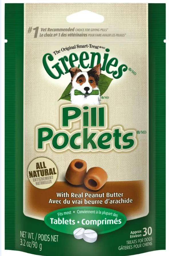 Greenies Pill Pockets Canine Peanut Butter Dog Treats (For capsules: 7.9-oz, 30-count)