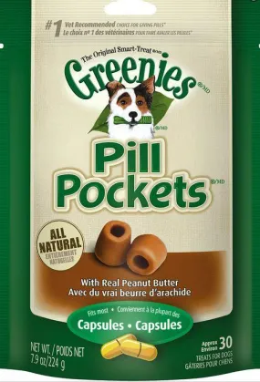 Greenies Pill Pockets Canine Peanut Butter Dog Treats (For capsules: 7.9-oz, 30-count)