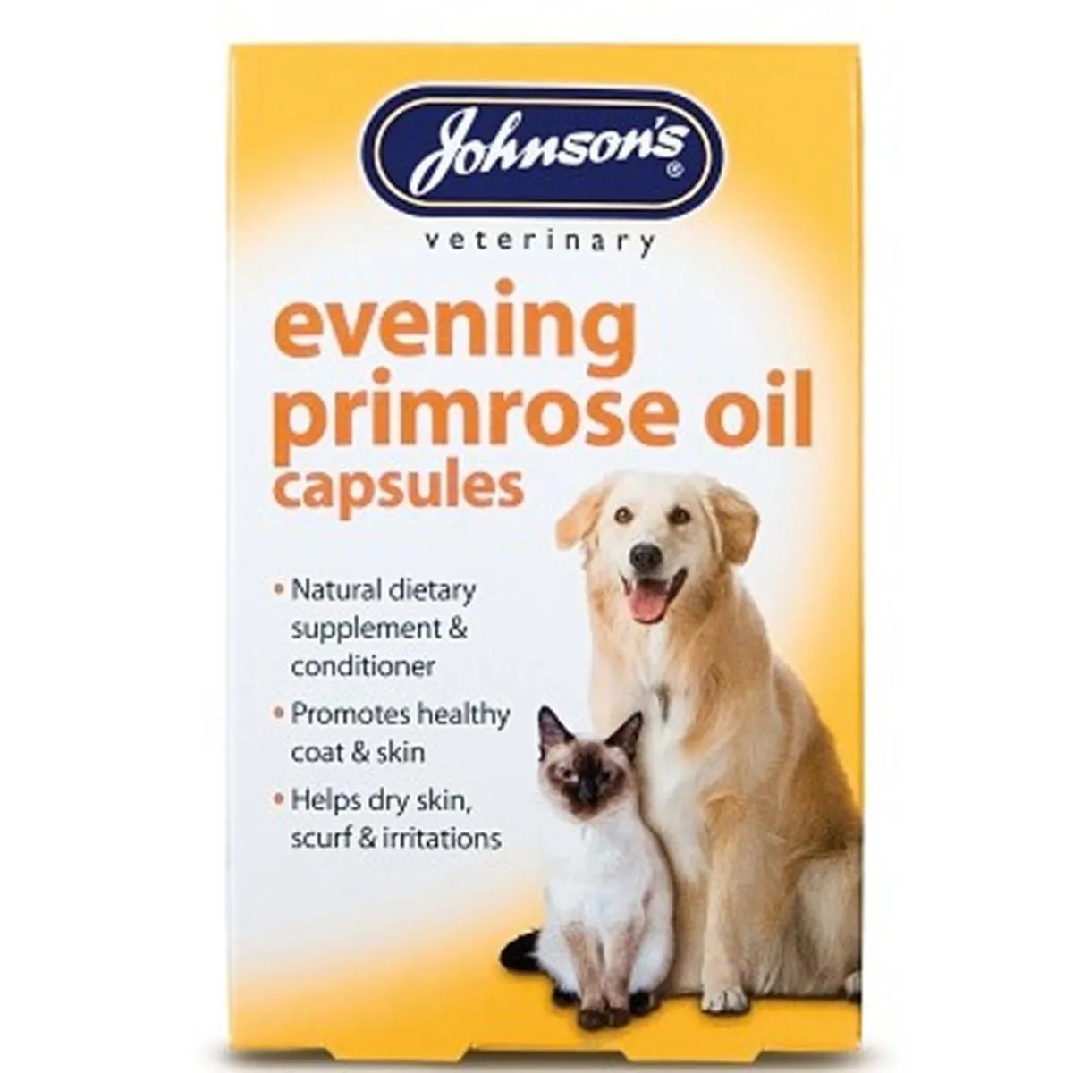 Johnson's Veterinary | Natural Dog & Cat Supplement | Evening Primrose Oil Capsules