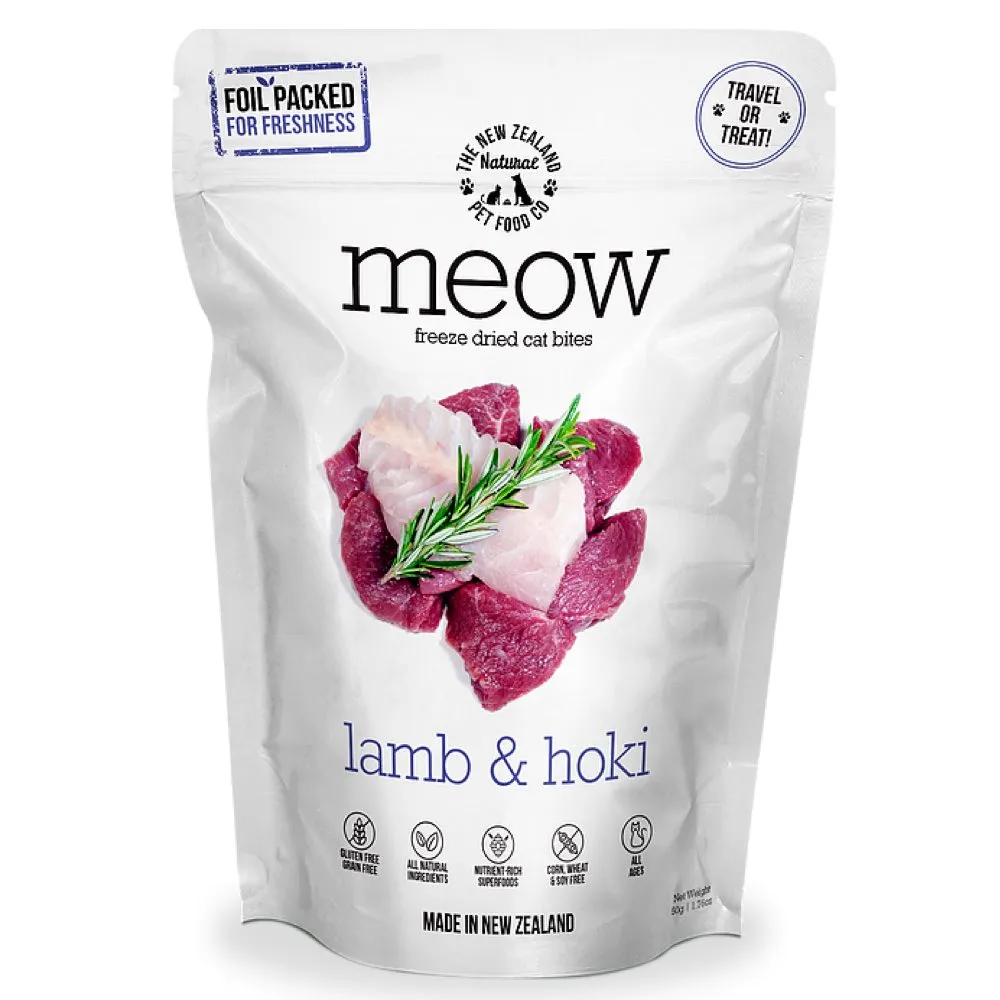 MEOW Lamb & Hoki Grain-Free Freeze Dried Raw Cat Treats 50g