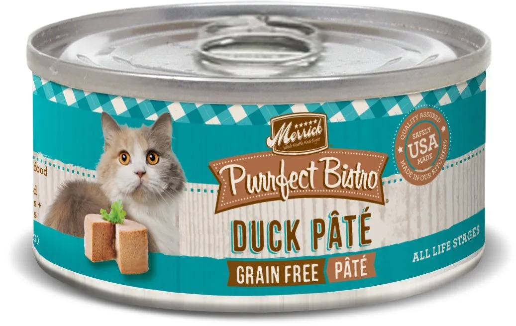 Merrick Purrfect Bistro Grain-Free Duck Pate Canned Cat Food 156g