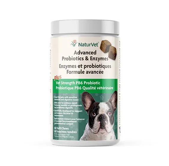 NaturVet Advanced Probiotics & Enzymes Plus Vet Strength PB6 Probiotic Soft Chews