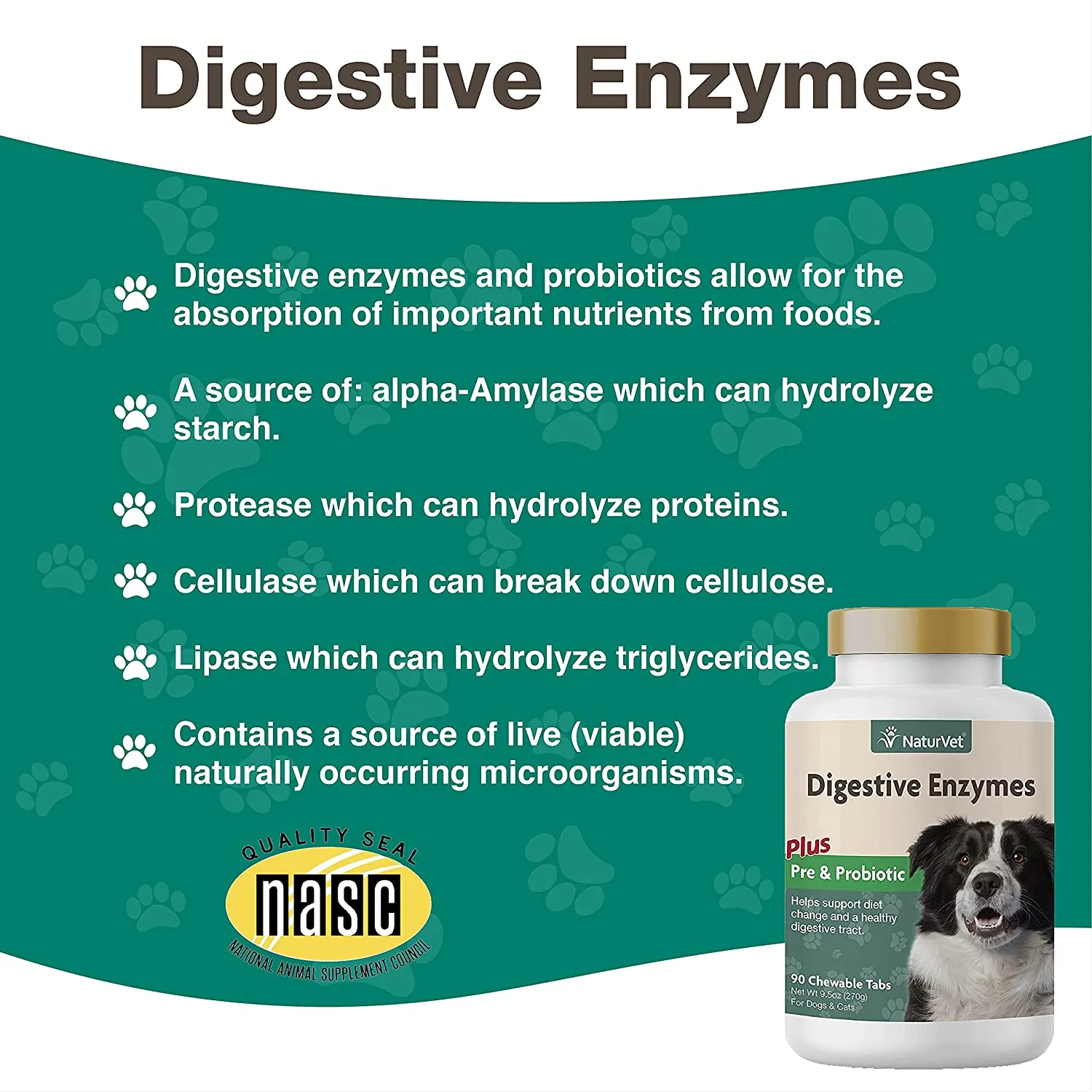 NaturVet Digestive Enzymes Plus Pre and Probiotic Soft Chews