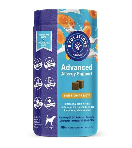 NaturVet Evolutions Advanced Allergy Support Soft Chew Dog Supplement (90 Count)