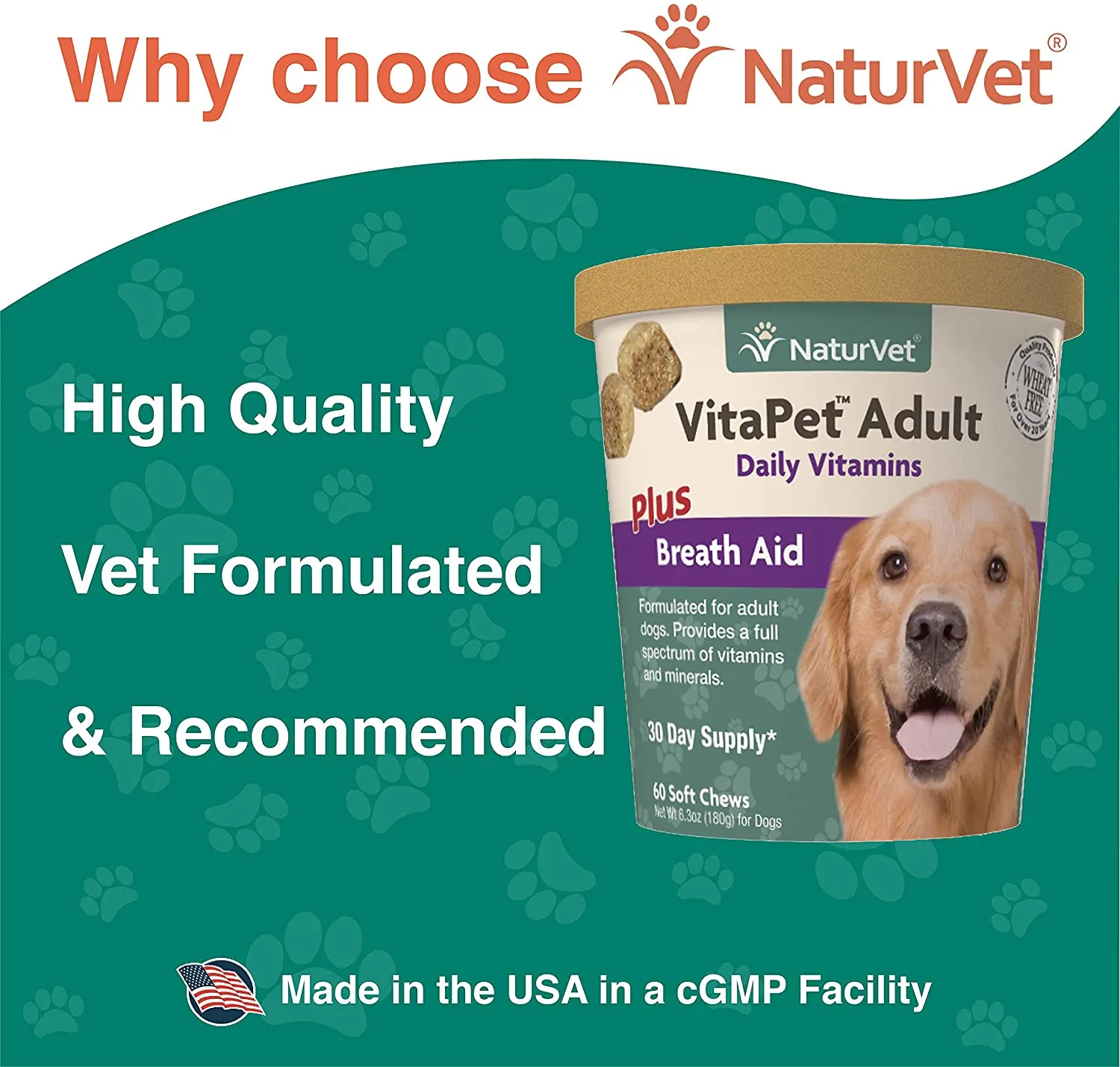 NaturVet VitaPet Adult Daily Vitamins Soft Chews (70ct)