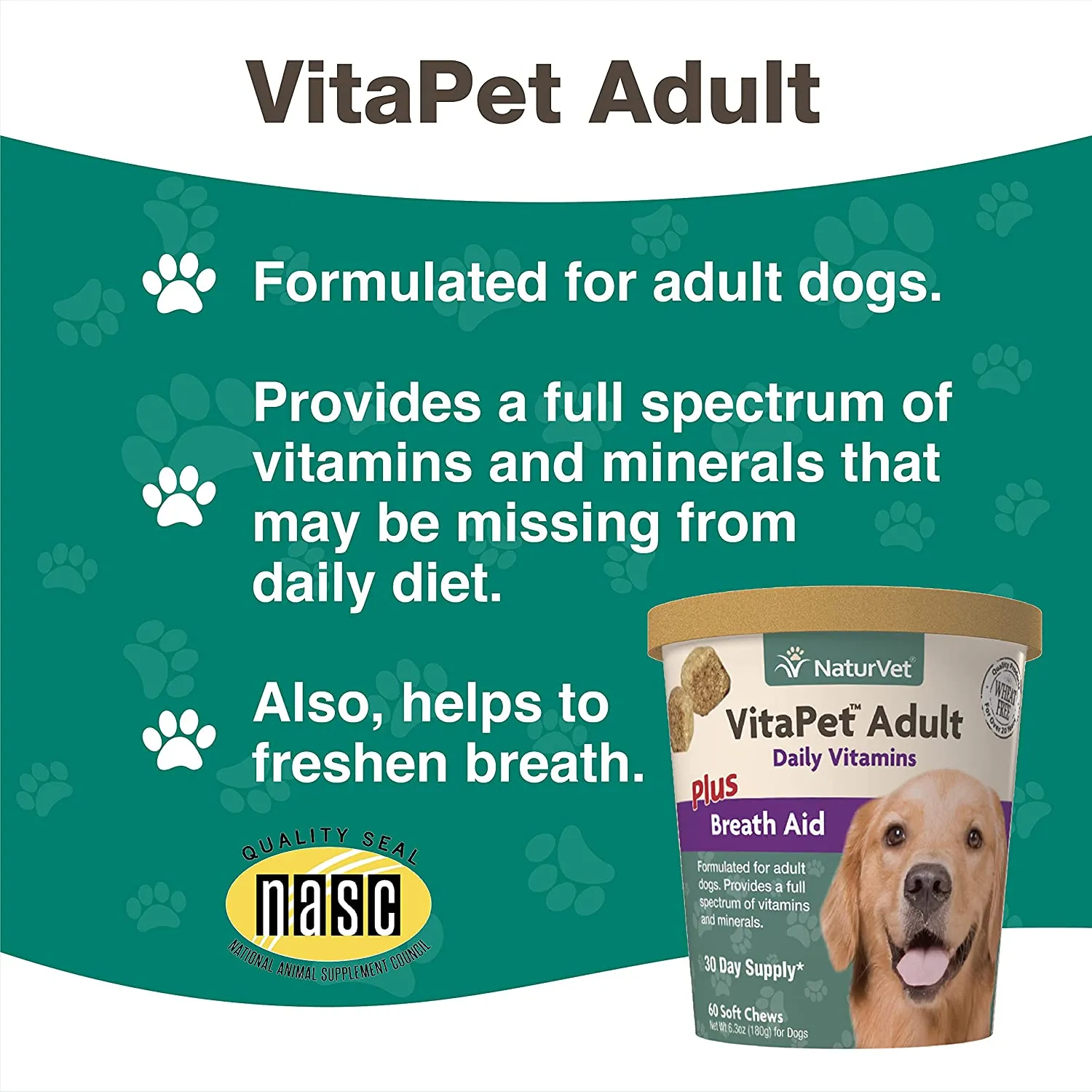 NaturVet VitaPet Adult Daily Vitamins Soft Chews (70ct)