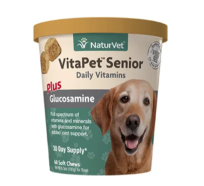 NaturVet VitaPet™ Senior Dog Daily Vitamins Plus Glucosamine Soft Chews (60ct)