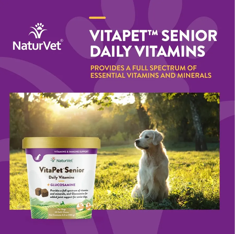 NaturVet VitaPet™ Senior Dog Daily Vitamins Plus Glucosamine Soft Chews (60ct)