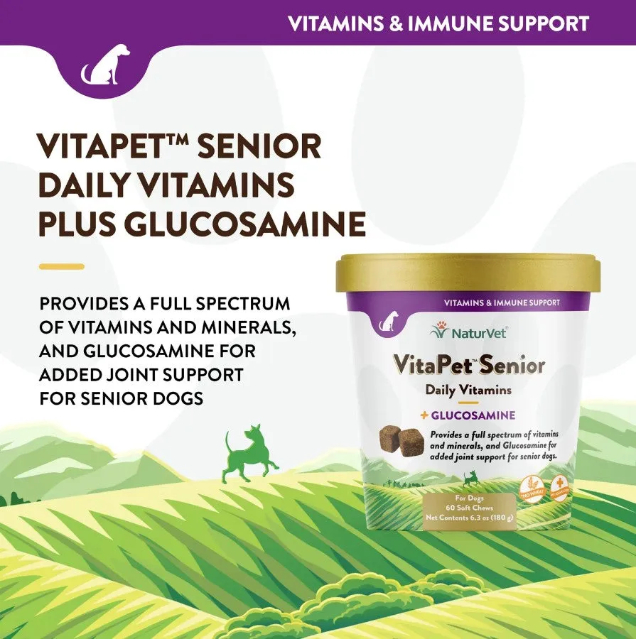 NaturVet VitaPet™ Senior Dog Daily Vitamins Plus Glucosamine Soft Chews (60ct)