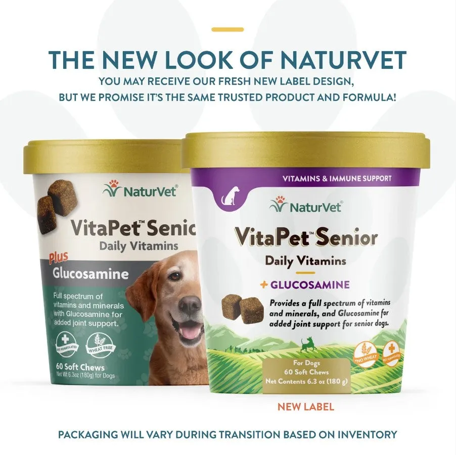 NaturVet VitaPet™ Senior Dog Daily Vitamins Plus Glucosamine Soft Chews (60ct)