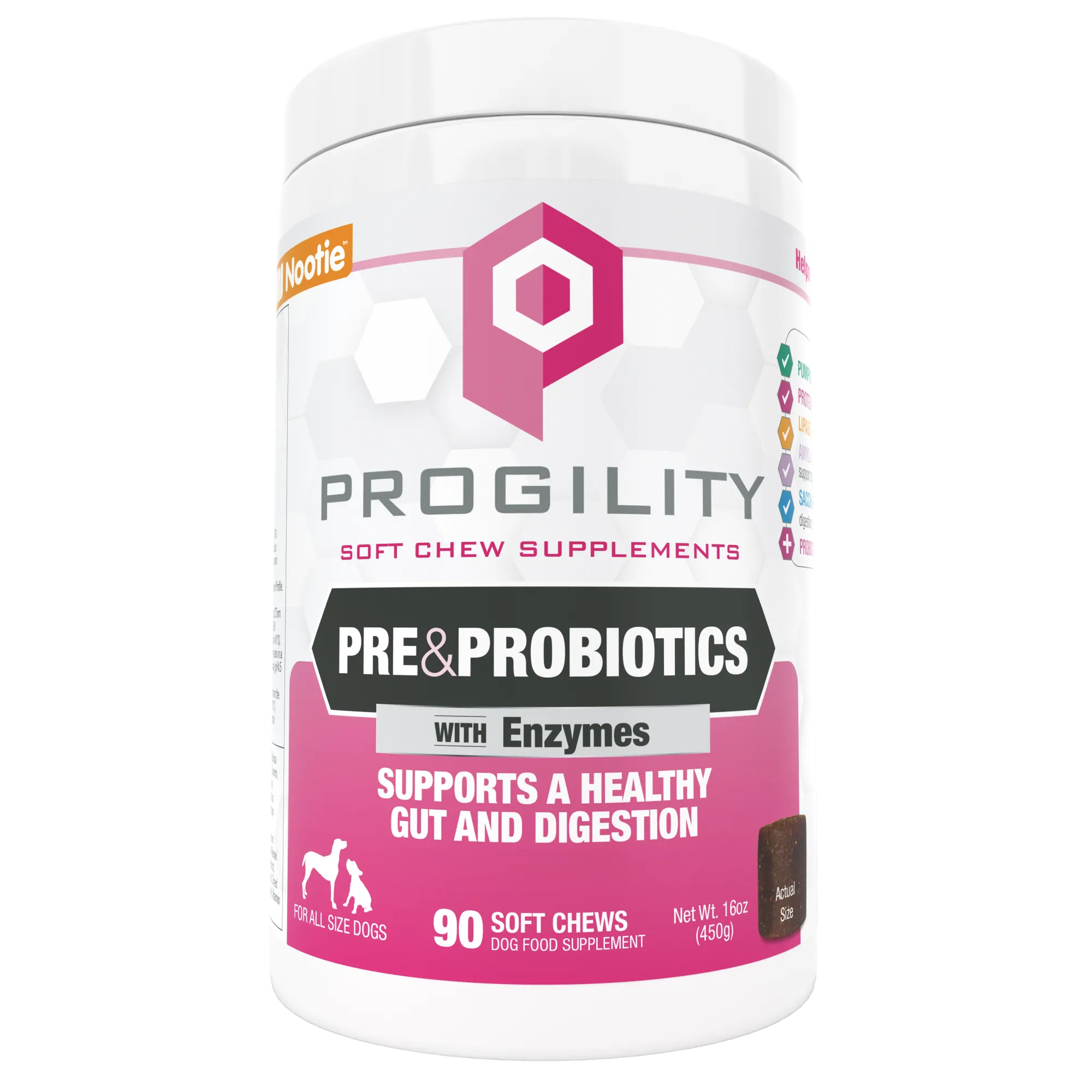 Nootie Progility Pre & Probiotics Soft Chew Supplement For Dogs (90 Count)