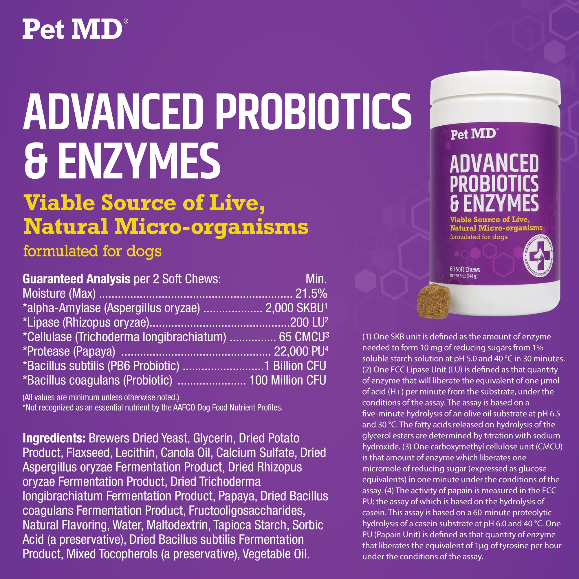 Pet MD Probiotics & Enzymes for Dogs - 60 ct