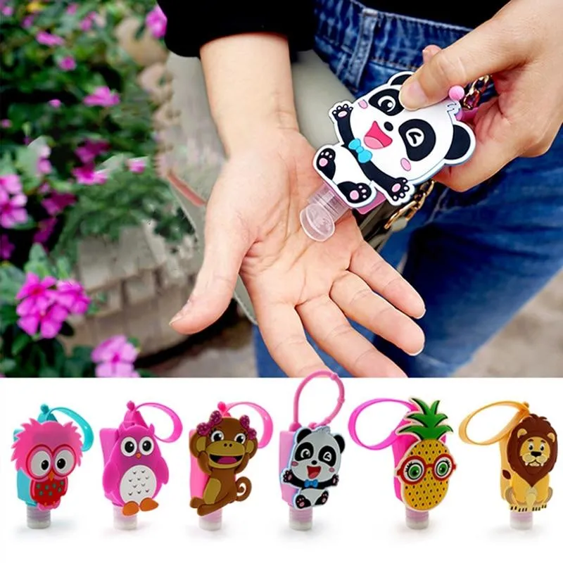 Portable Silicone Cartoon Design Mini Hand Sanitiser Gel Liquid Soap Dispenser