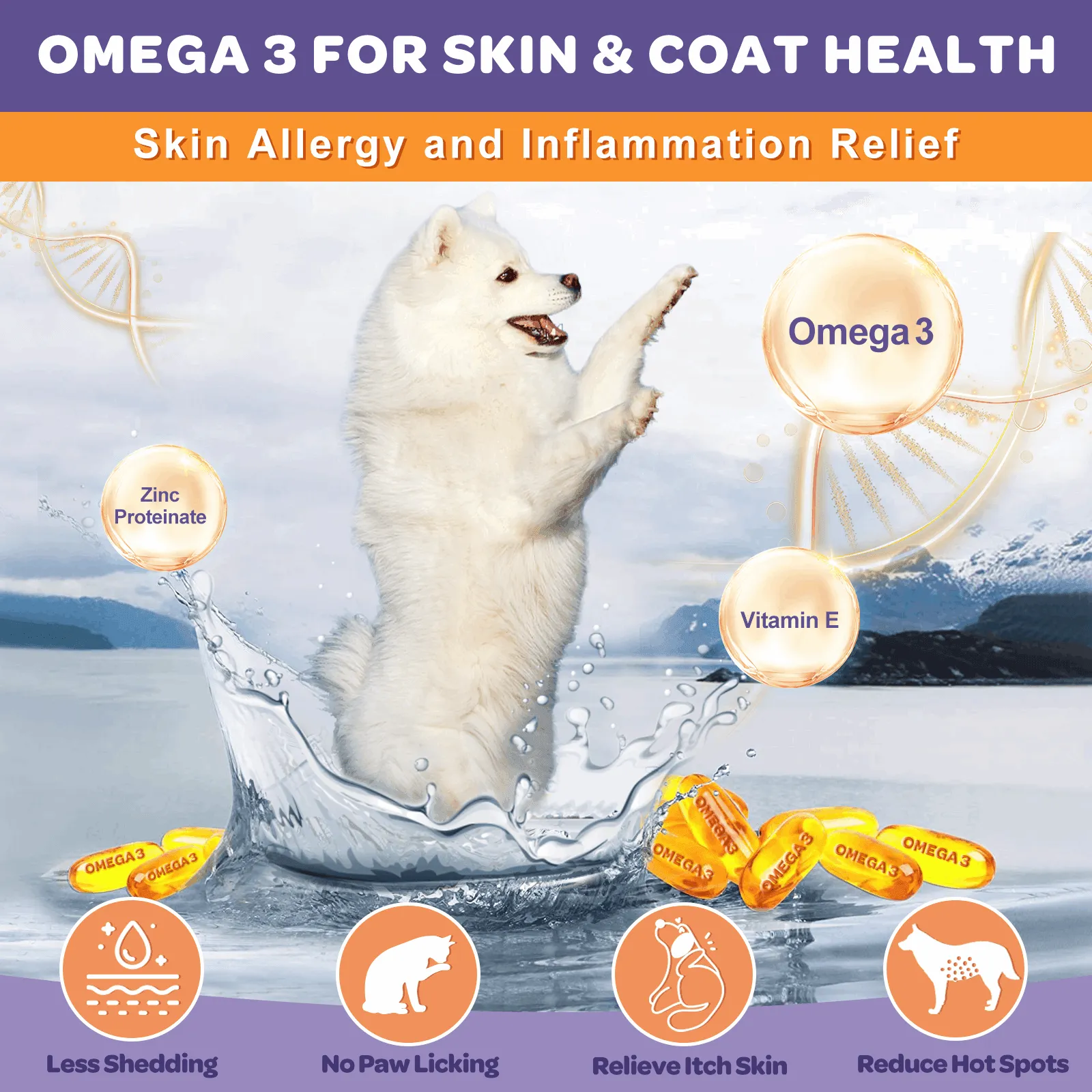 Probiotics   Prebiotics   Digestive Enzymes   Omega 3 for Dogs & Cats, Reduce Diarrhea Flatulence