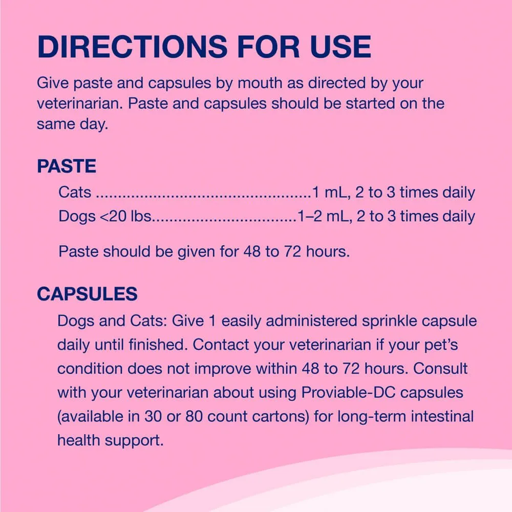 Proviable-KP/DC Kit for Small Dogs and Cats, 15 mL Paste/10 Capsules